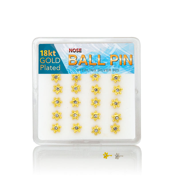 CPG - Clear Cubic Gold Polygonal Ball Pin