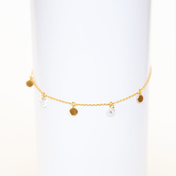 Fashion Anklet - 16 Coin & Stone