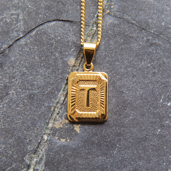INITIAL NECKLACE - Square T