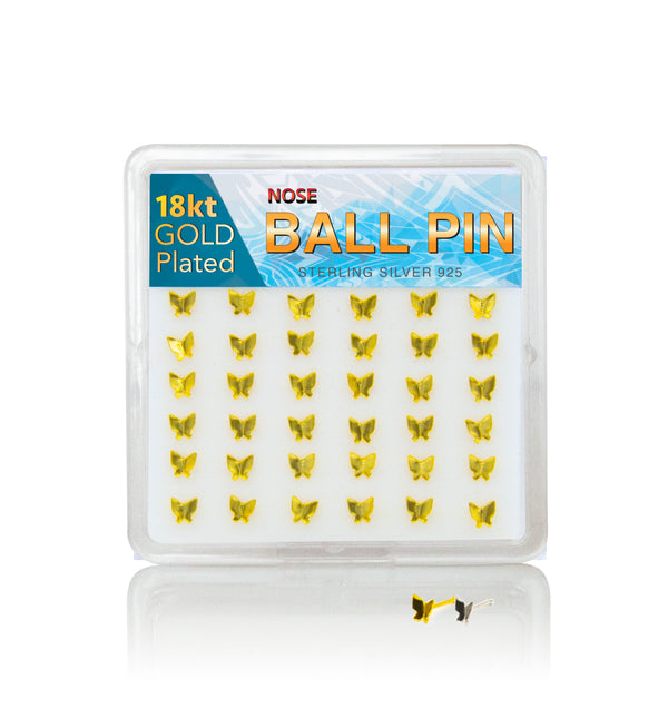 BTG - Gold Butterfly Ball Pin