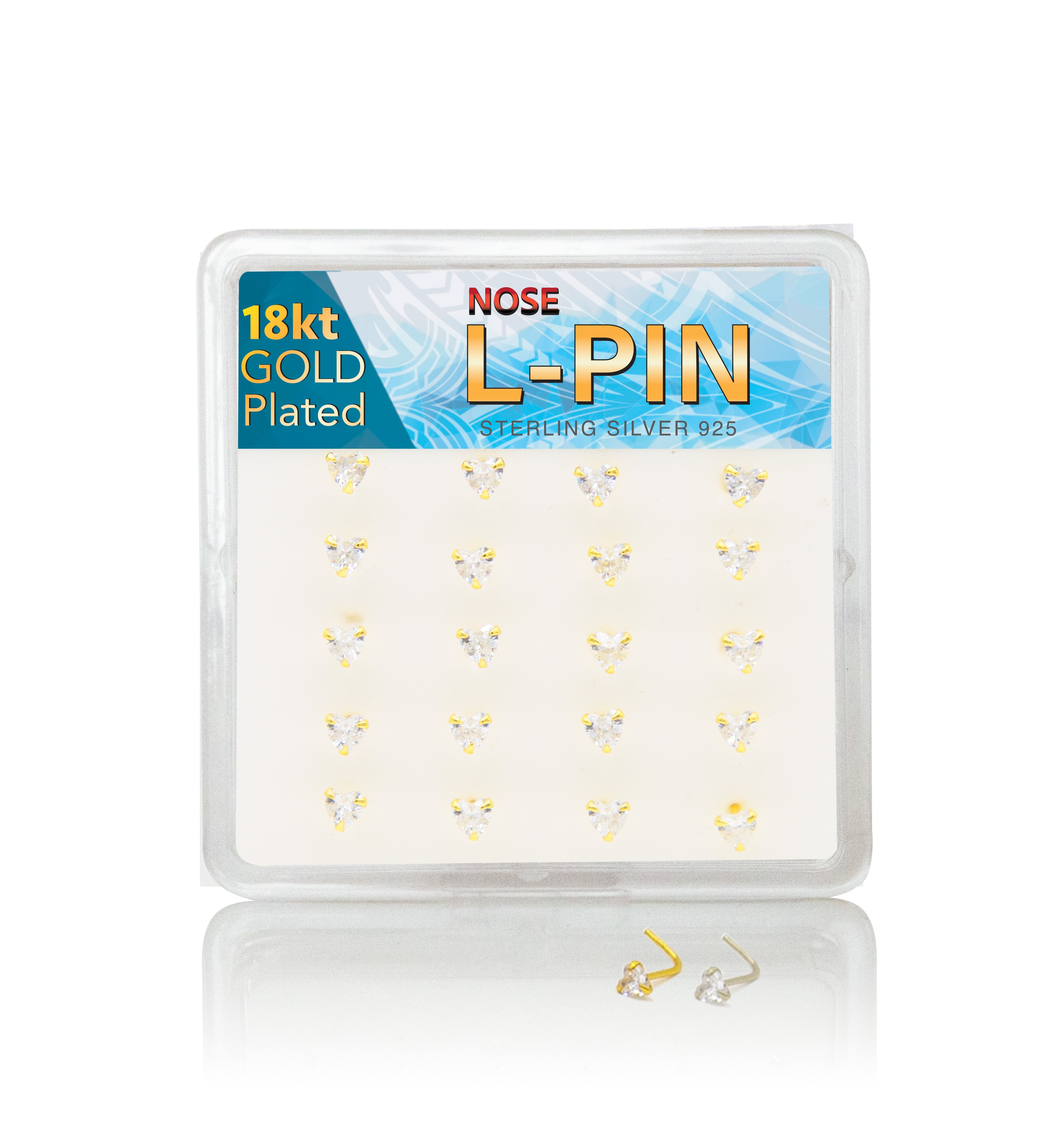 CHGLP - Clear Heart Cubic Gold L-Pin