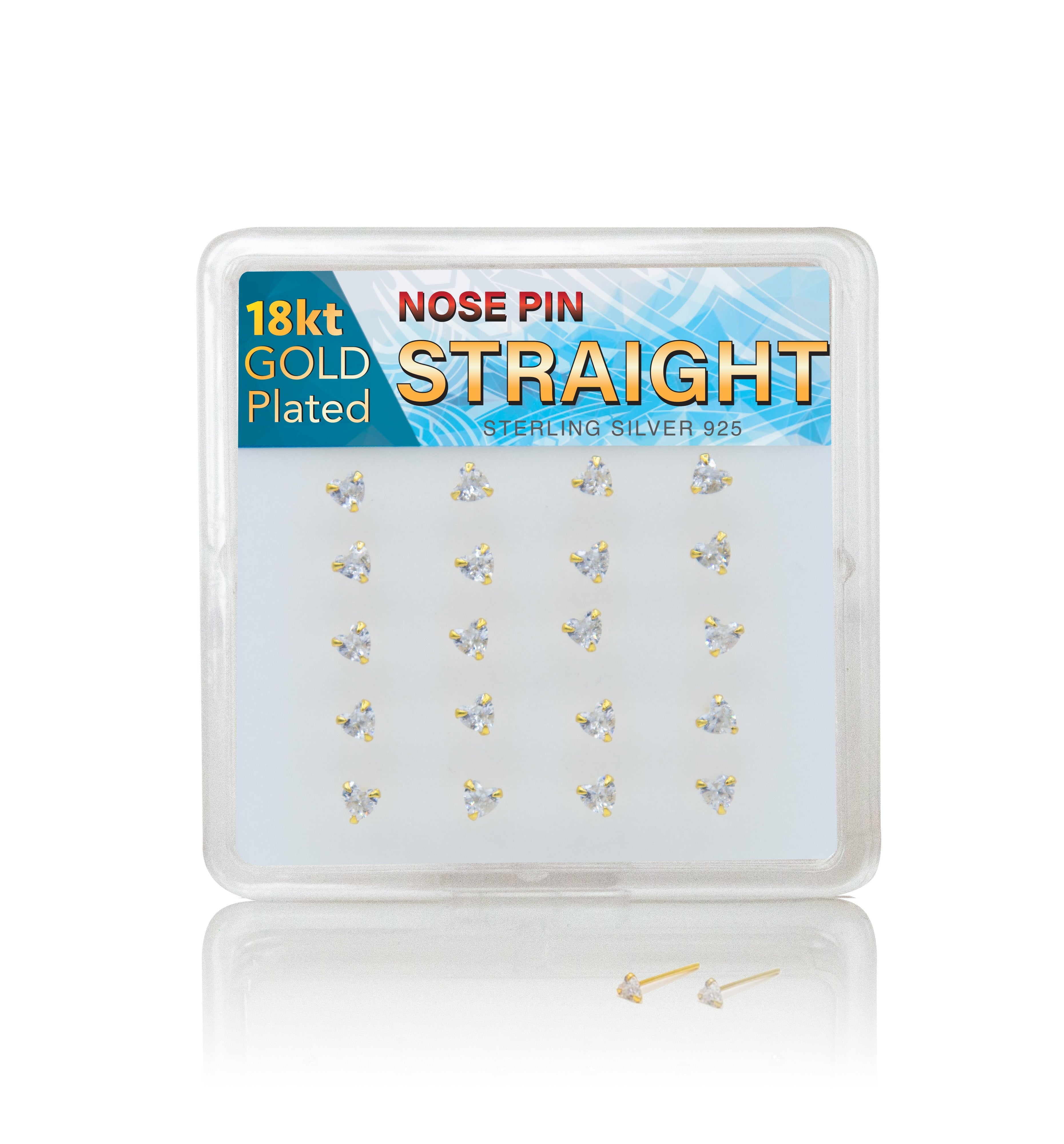 CHSSP - Clear Heart Cubic Silver Straight - Pin