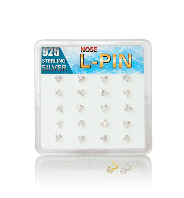 CHSLP - Clear Heart Cubic Silver L-Pin