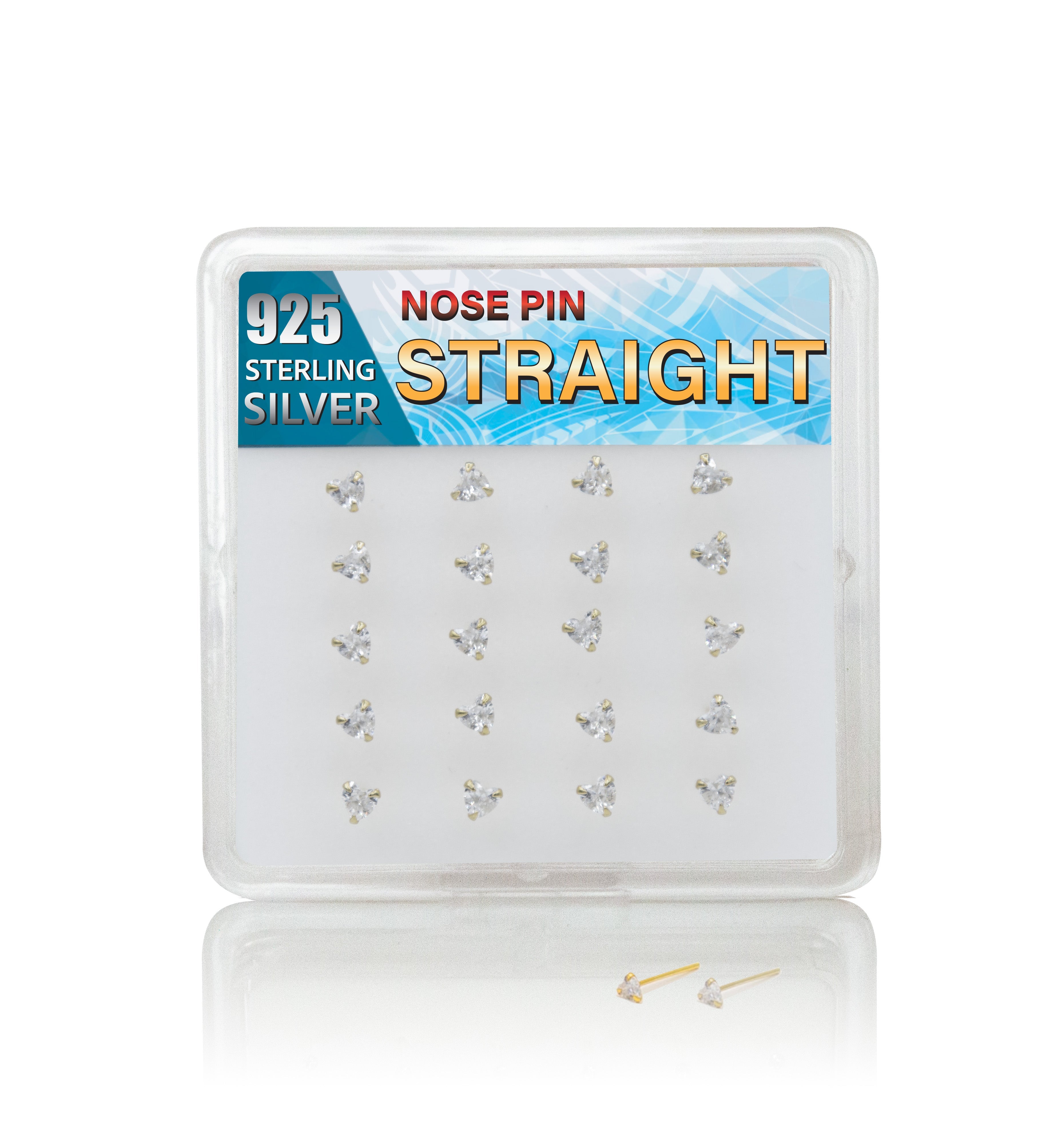 CHSSP - Clear Heart Cubic Silver Straight - Pin