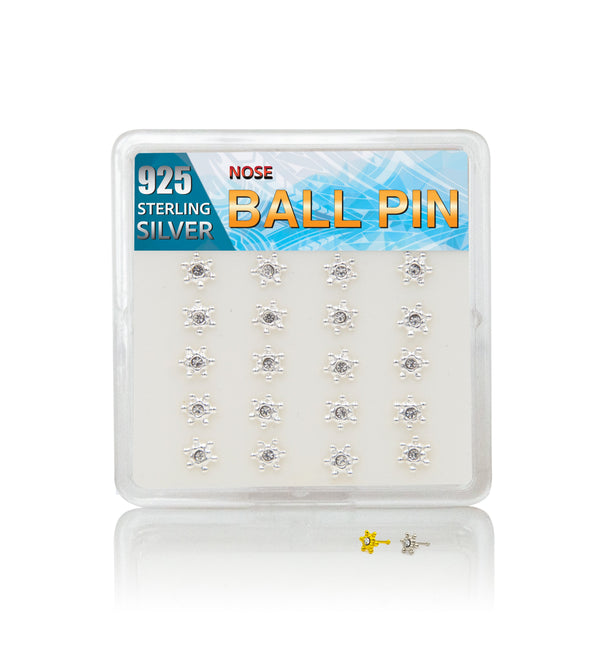 CPS - Clear Cubic Silver Polygonal Ball Pin