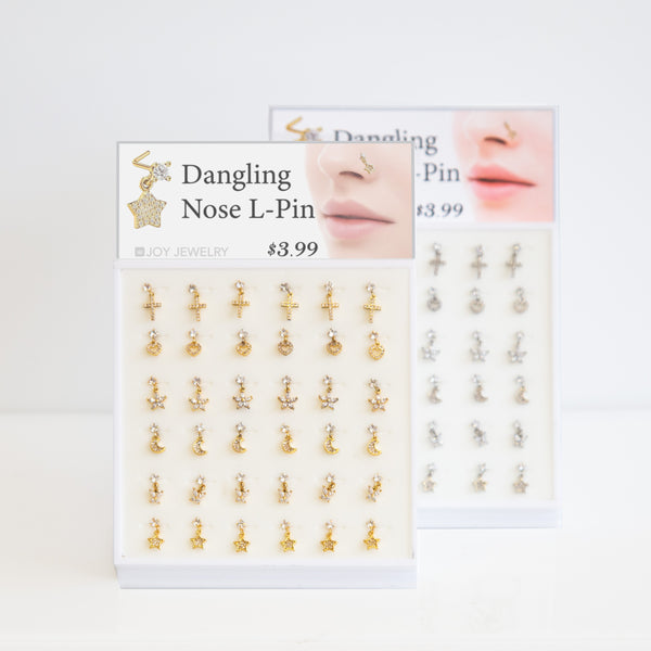 NOSE CLIP - Dangling Nose L- Pin 36 Pcs Set