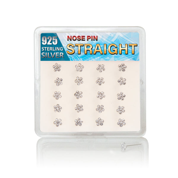 FLWSP - Silver Flower Straight Pin