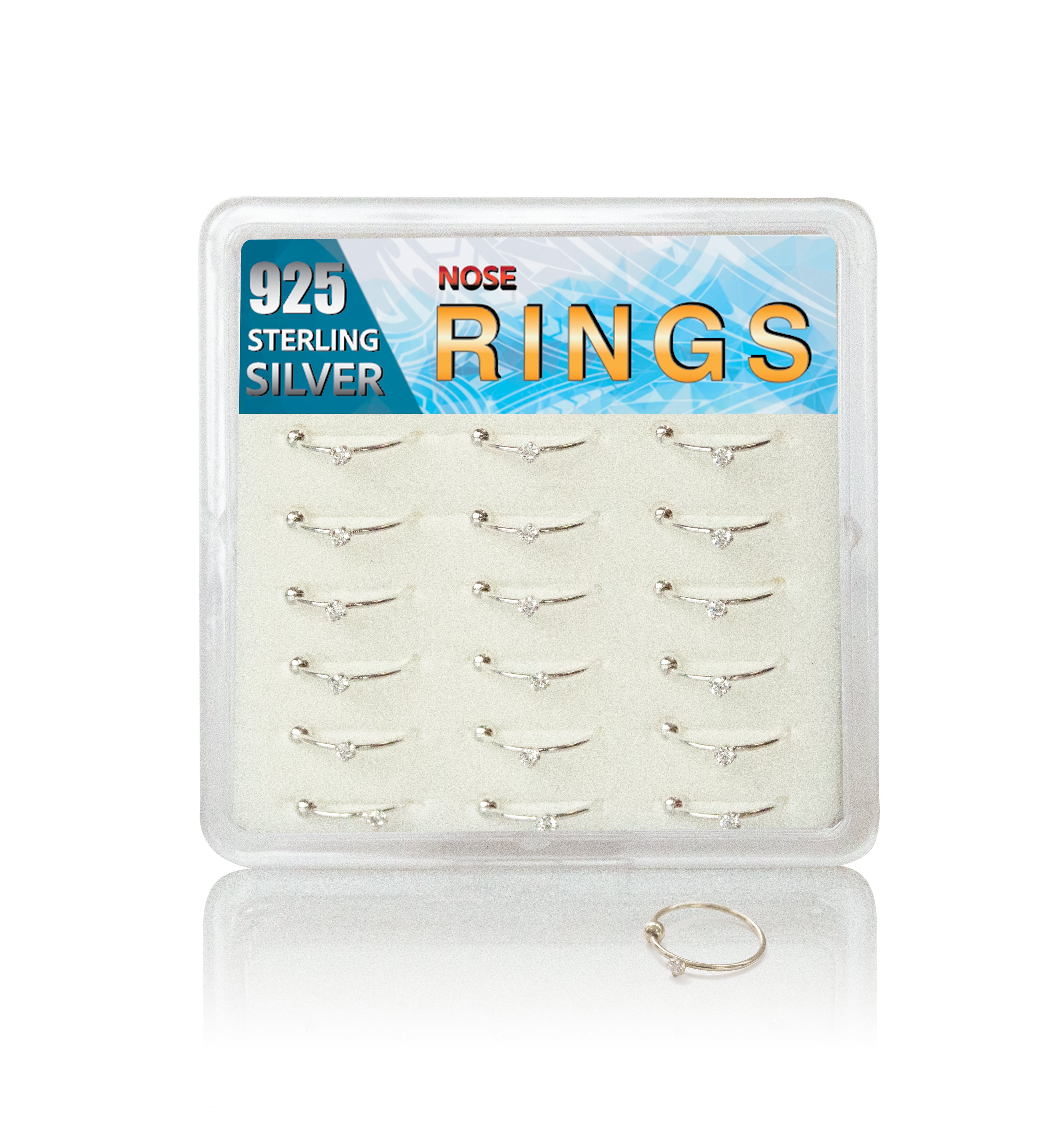 HSC - Silver Ball & Cubic Nose Ring