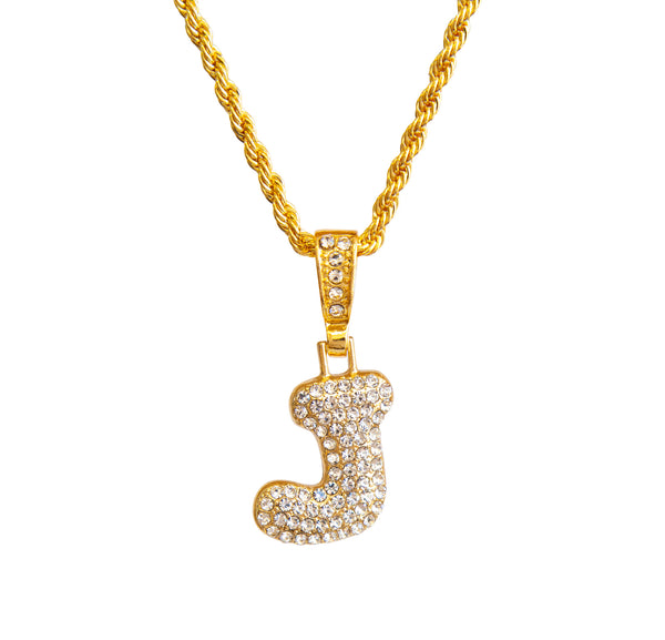 Bubble Initial Necklace - J