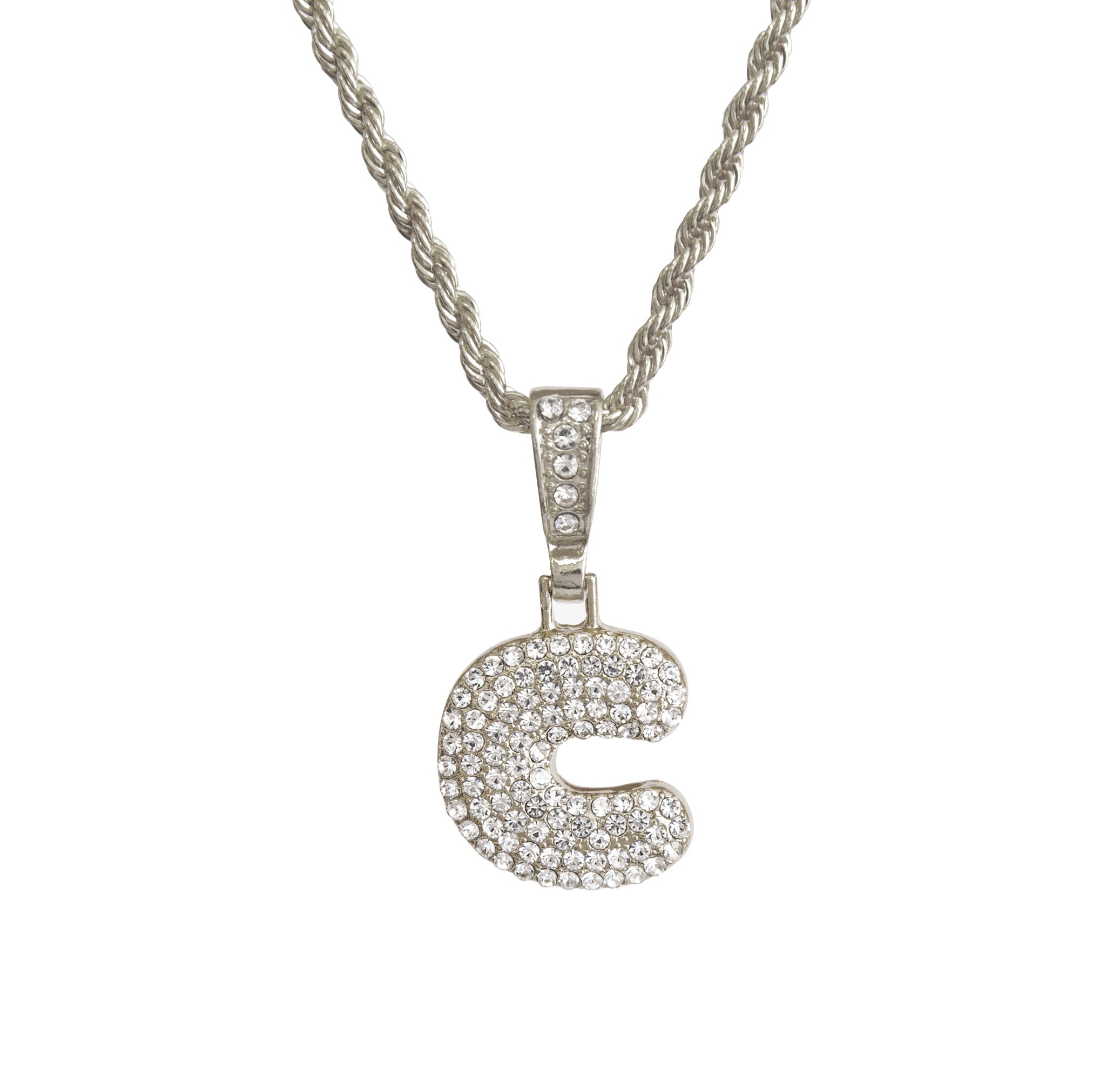 Bubble Initial Necklace - C