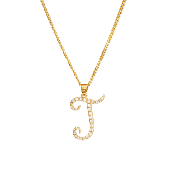 Cubic Initial Necklace - J
