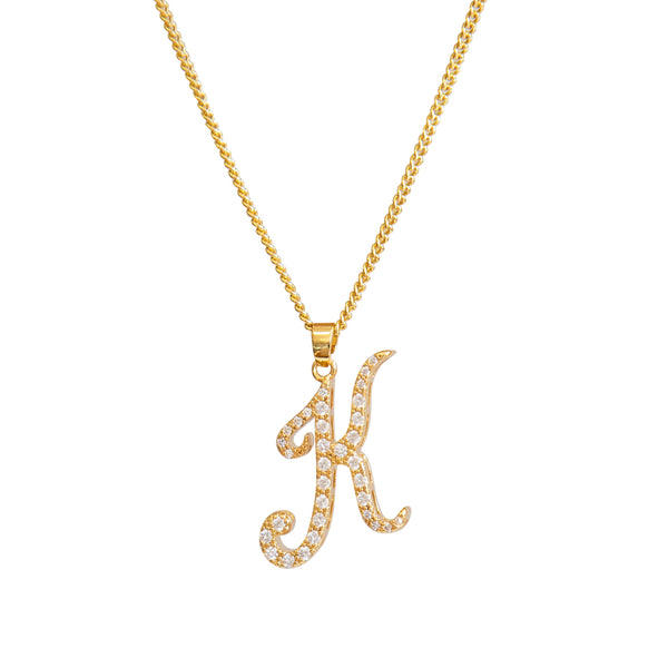 Cubic Initial Necklace - K