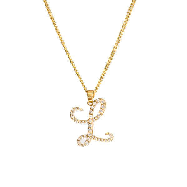 Cubic Initial Necklace - L