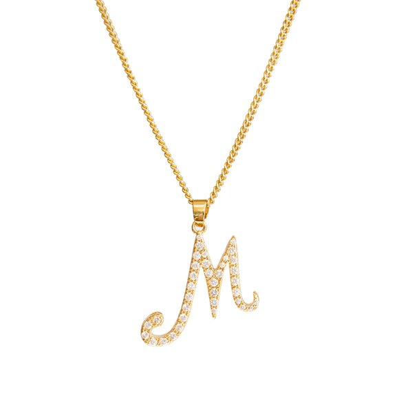 Cubic Initial Necklace -M