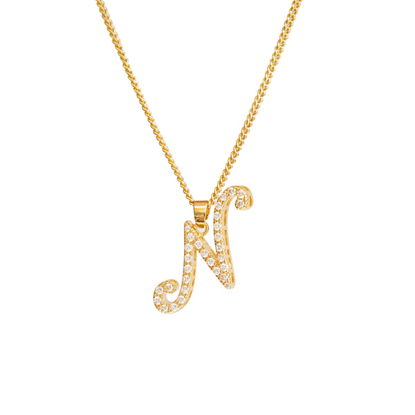 Cubic Initial Necklace - N