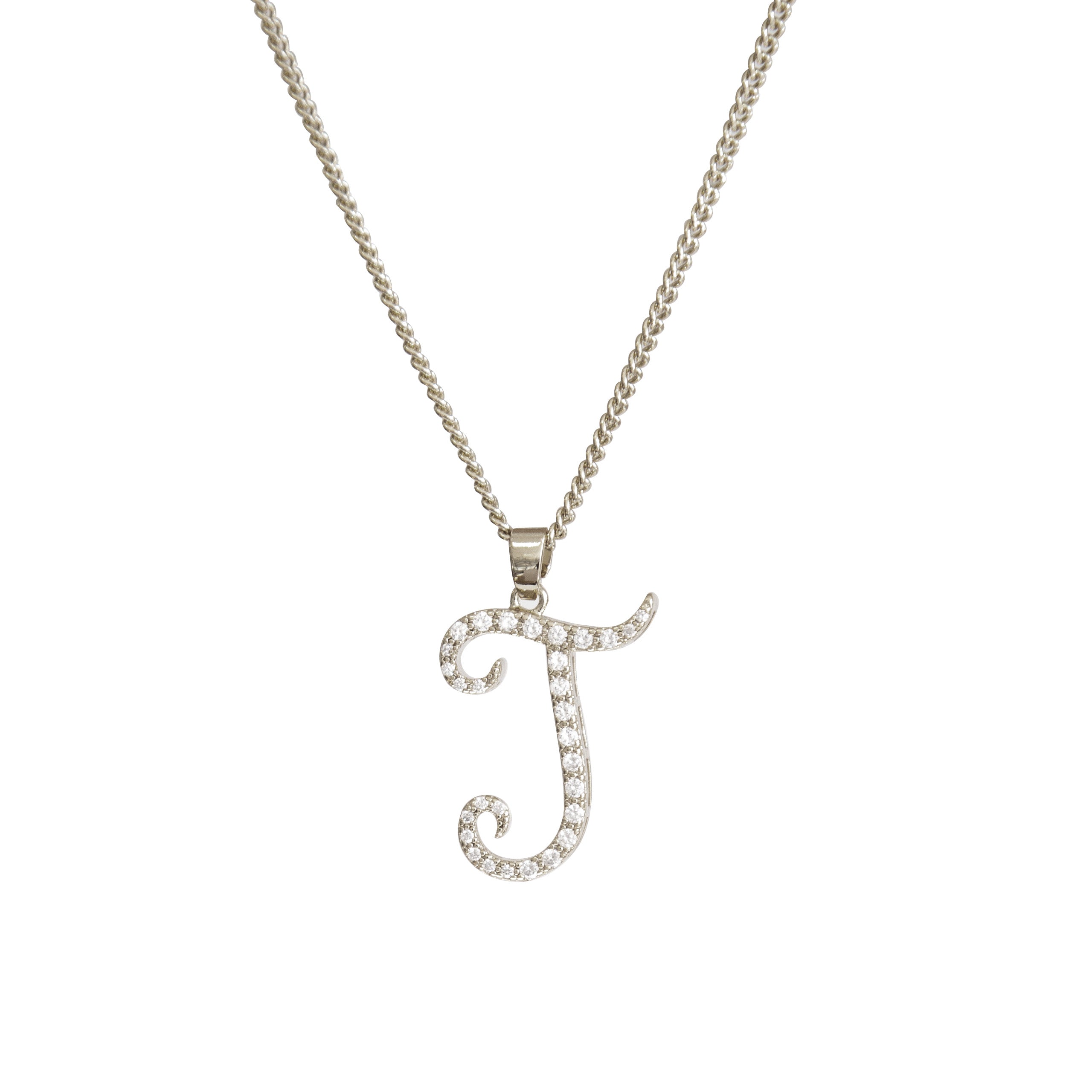 Cubic Initial Necklace - J
