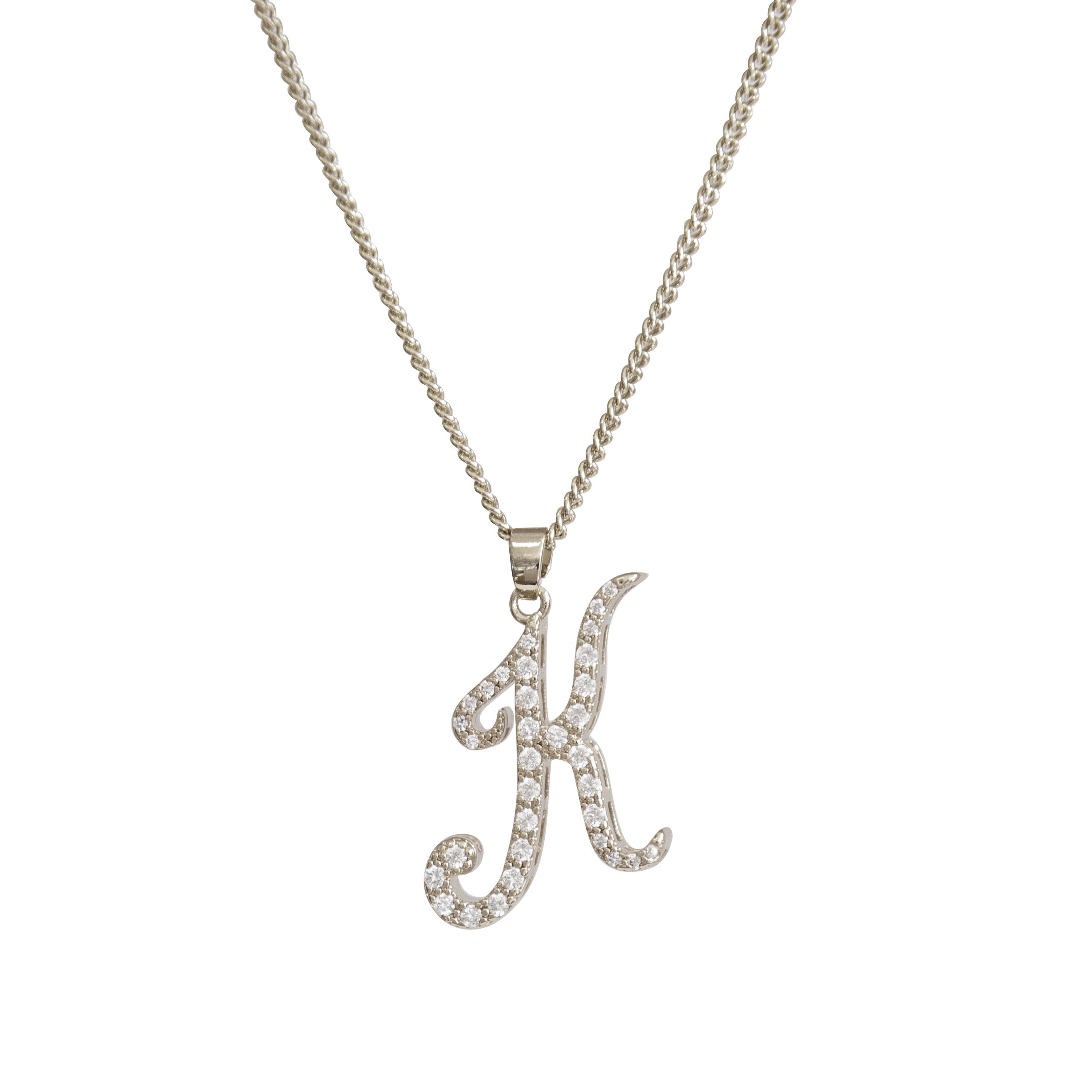Cubic Initial Necklace - K