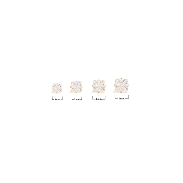 4KT Gold Cubic Zirconia - Divided Square