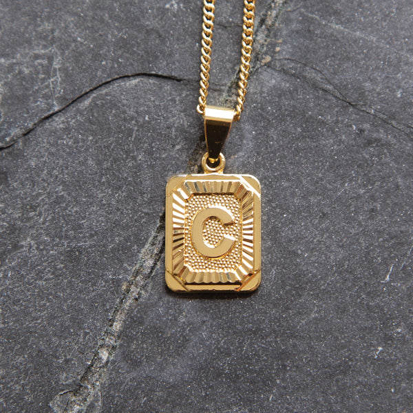 INITIAL NECKLACE - Square C