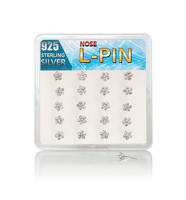 FLWLP - Flower L Pin Silver