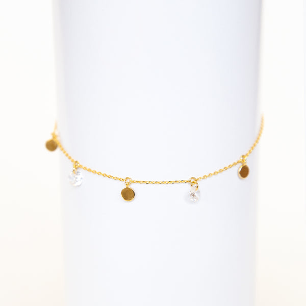 Fashion Anklet - 16 Coin & Stone