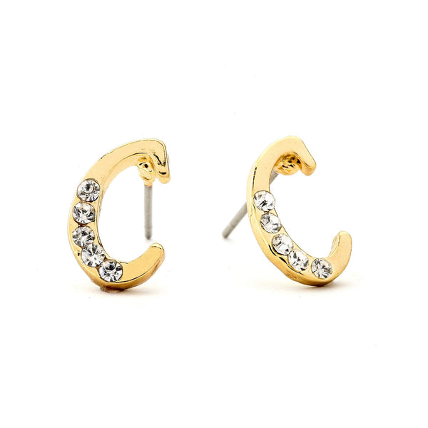 INITIAL EARRING - CZ Accents (C)