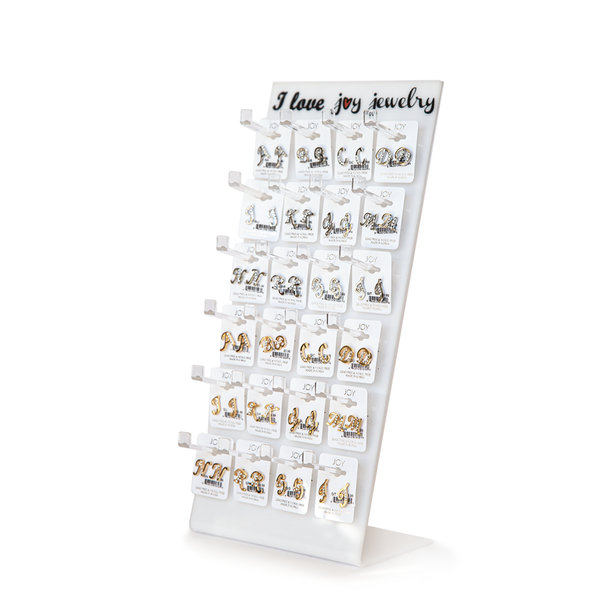 Cubic Accents Initial Earring - 72 pcs Display Set