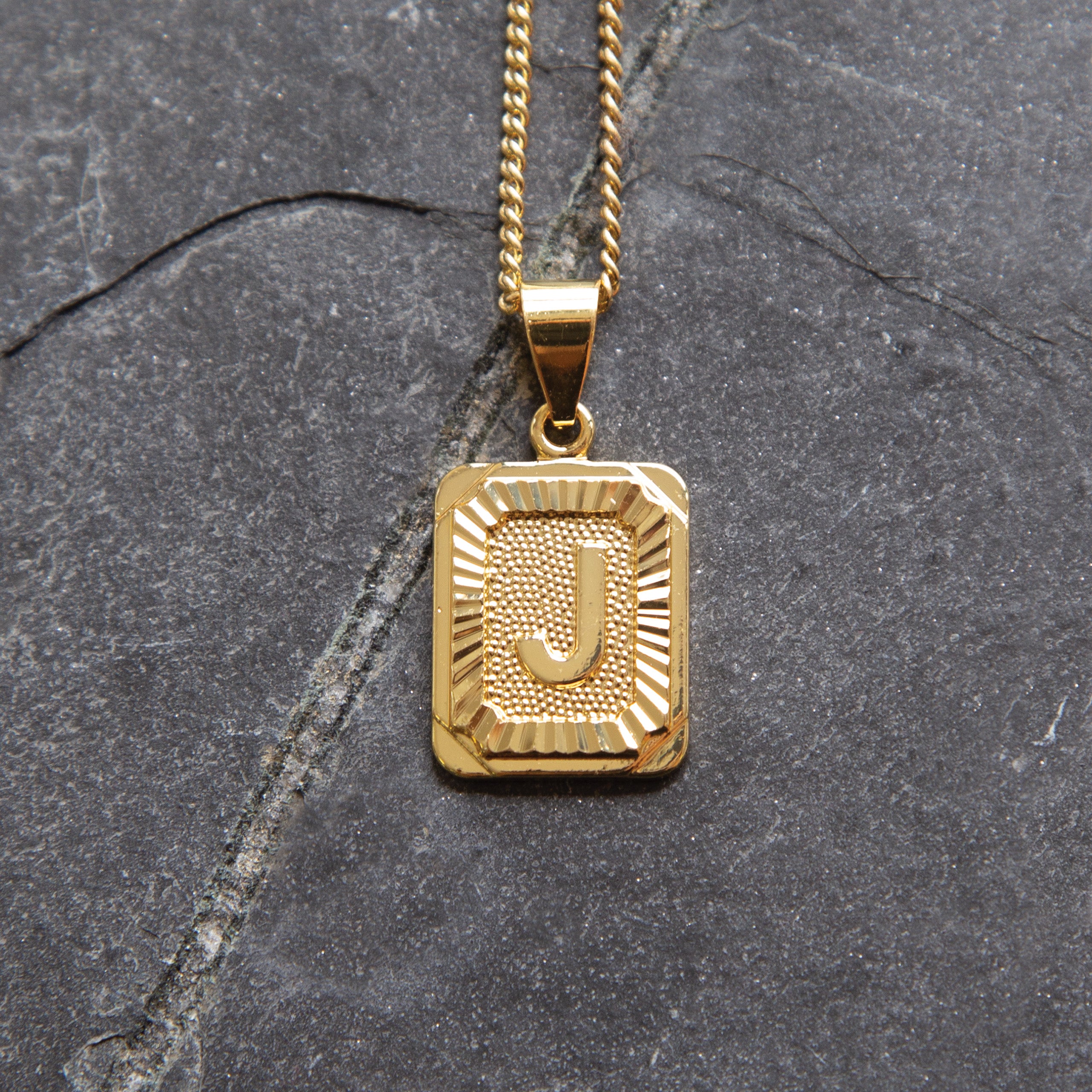 Gold Filled Initial Letter Necklace Set - 16" Box Or 22" Curb Chain Couple Jewelry Gift