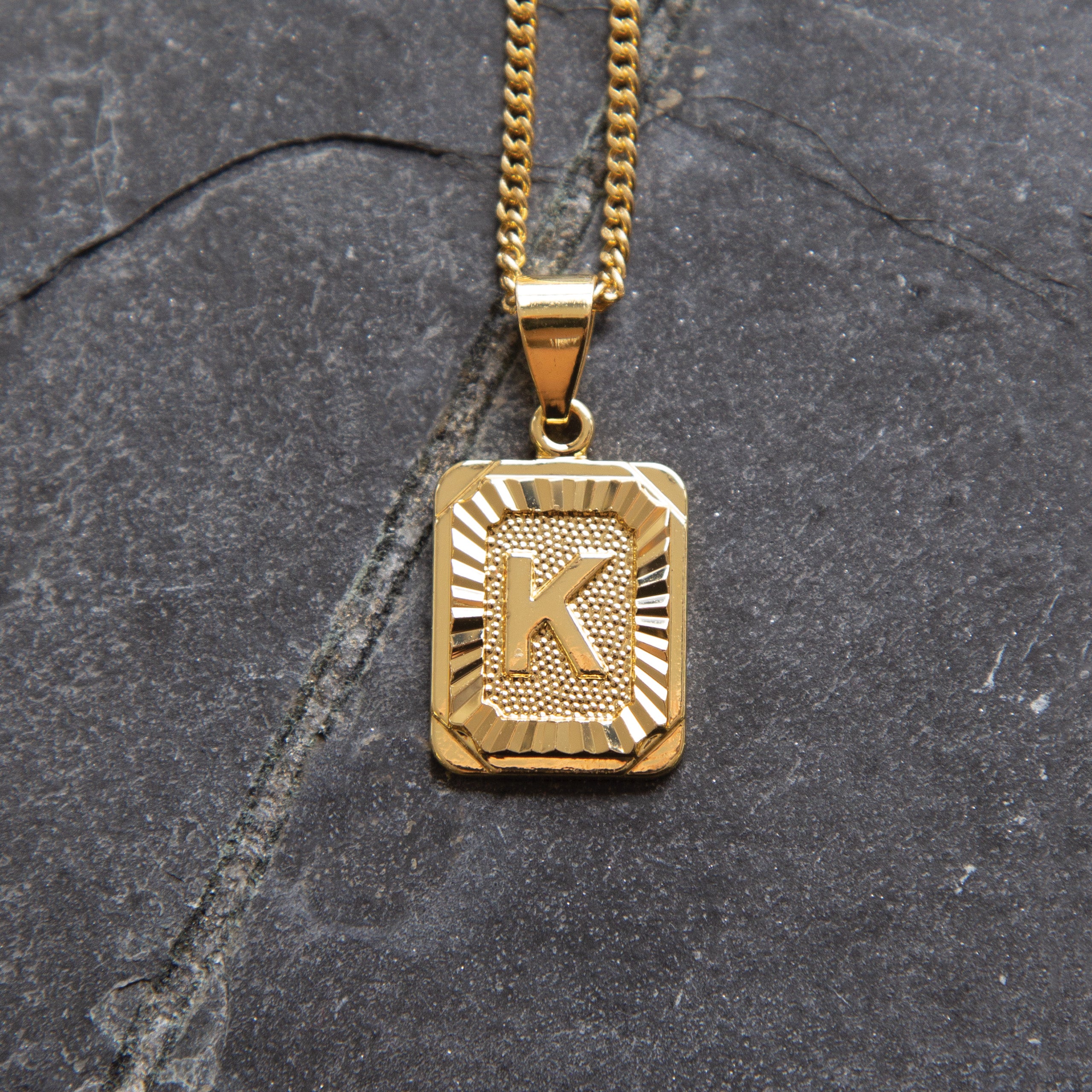 INITIAL NECKLACE - Square K