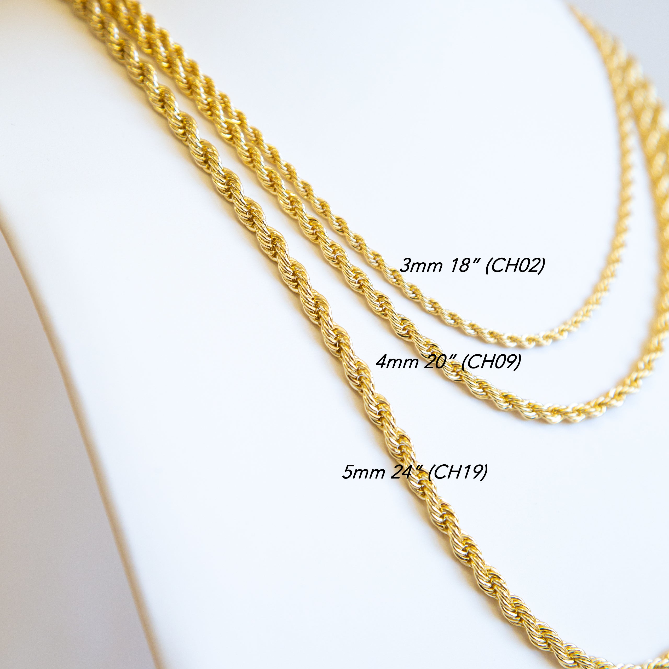 CHAIN NECKLACE - Rope 18",20",24"