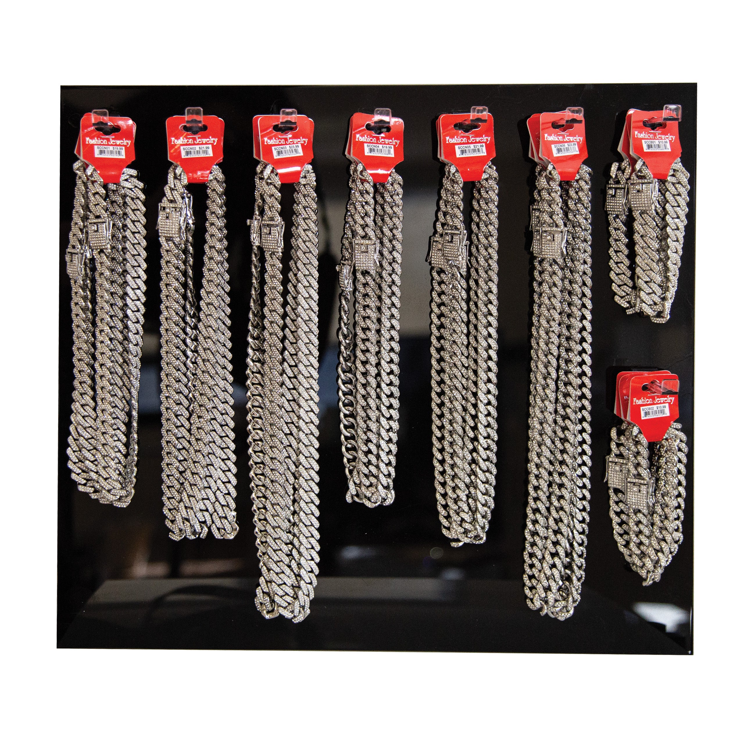 Wall Cabinet Insert :Cuban Chain Necklace & Bracelet – Joy Jewelry