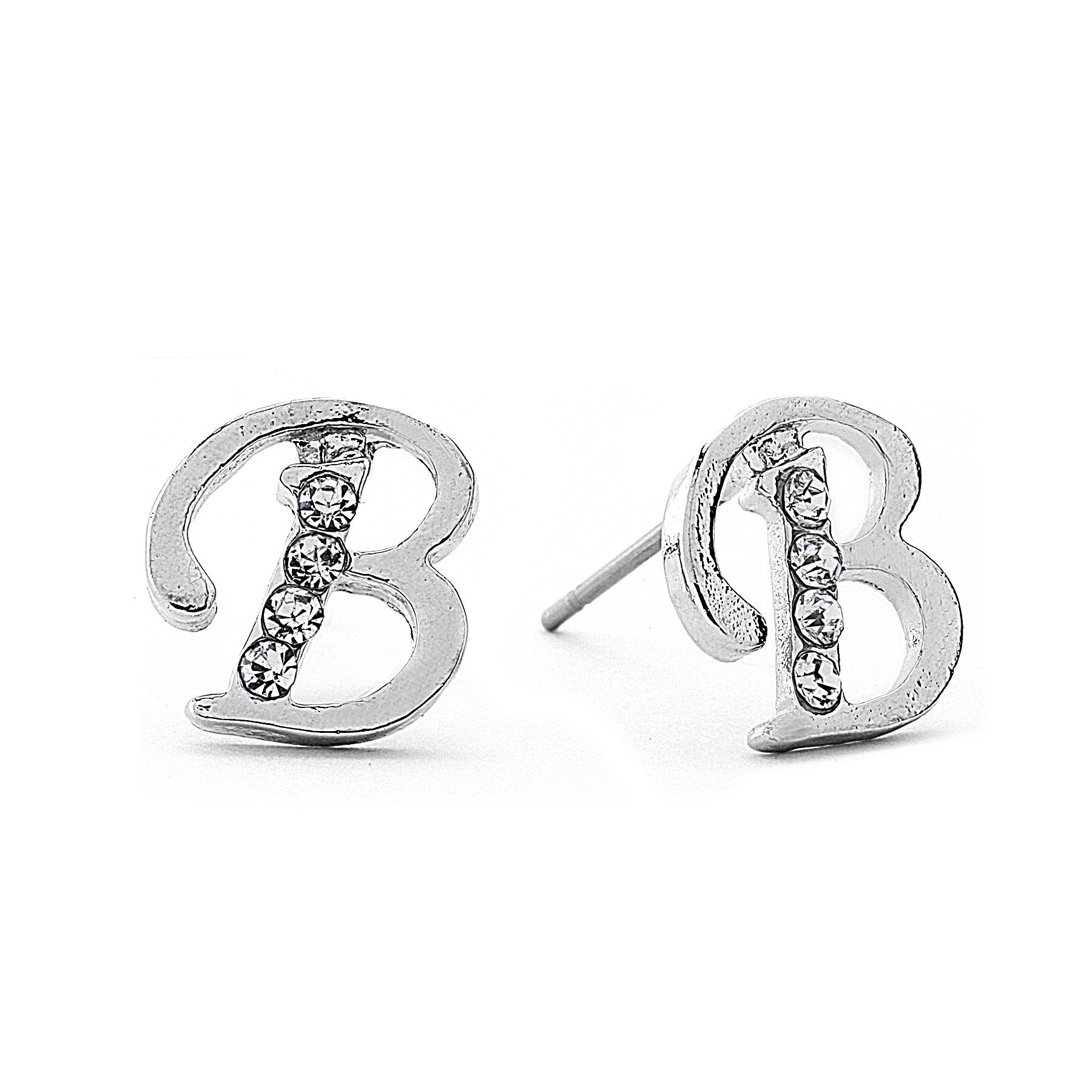INITIAL EARRING - CZ Accents (B)