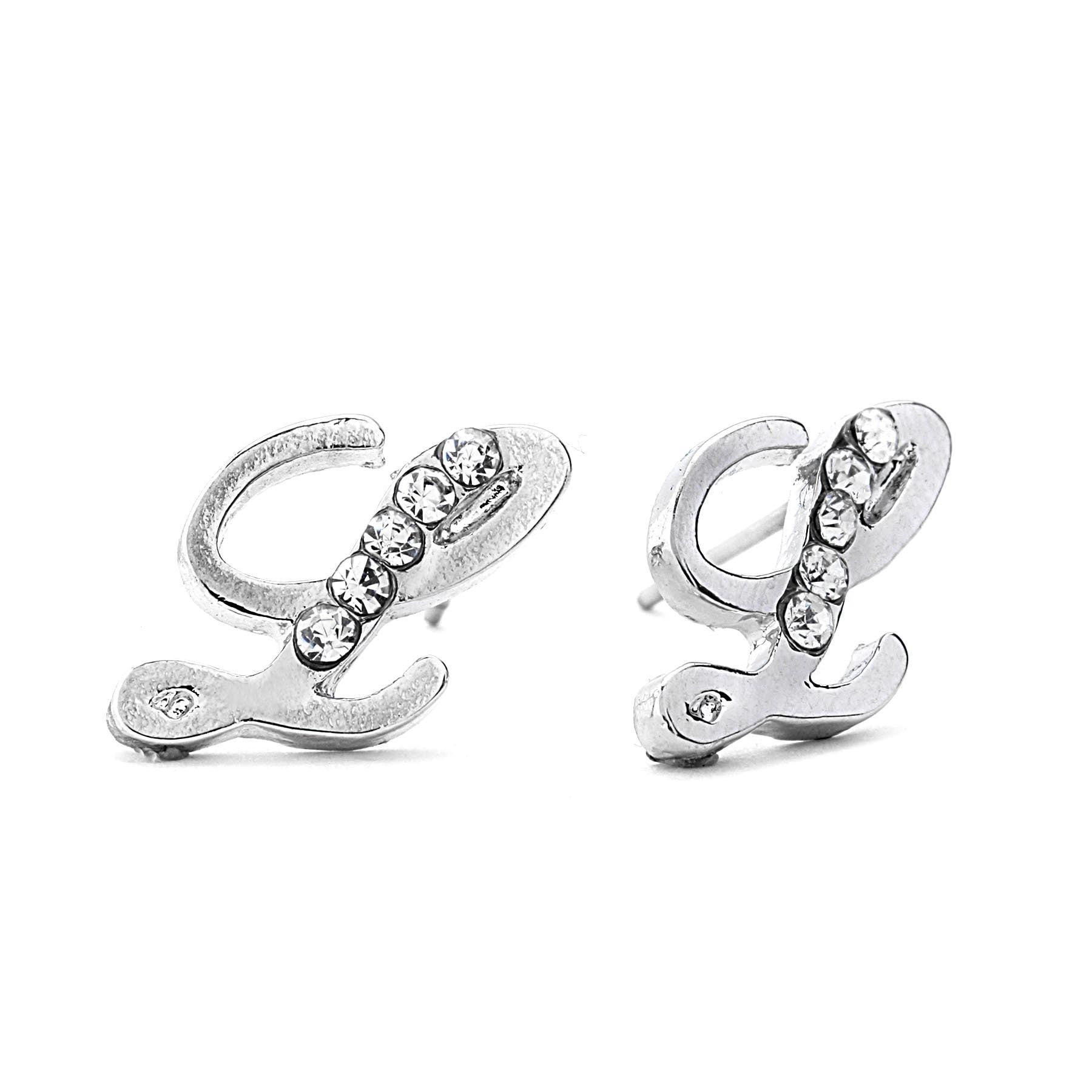 INITIAL EARRING - CZ Accents (L)