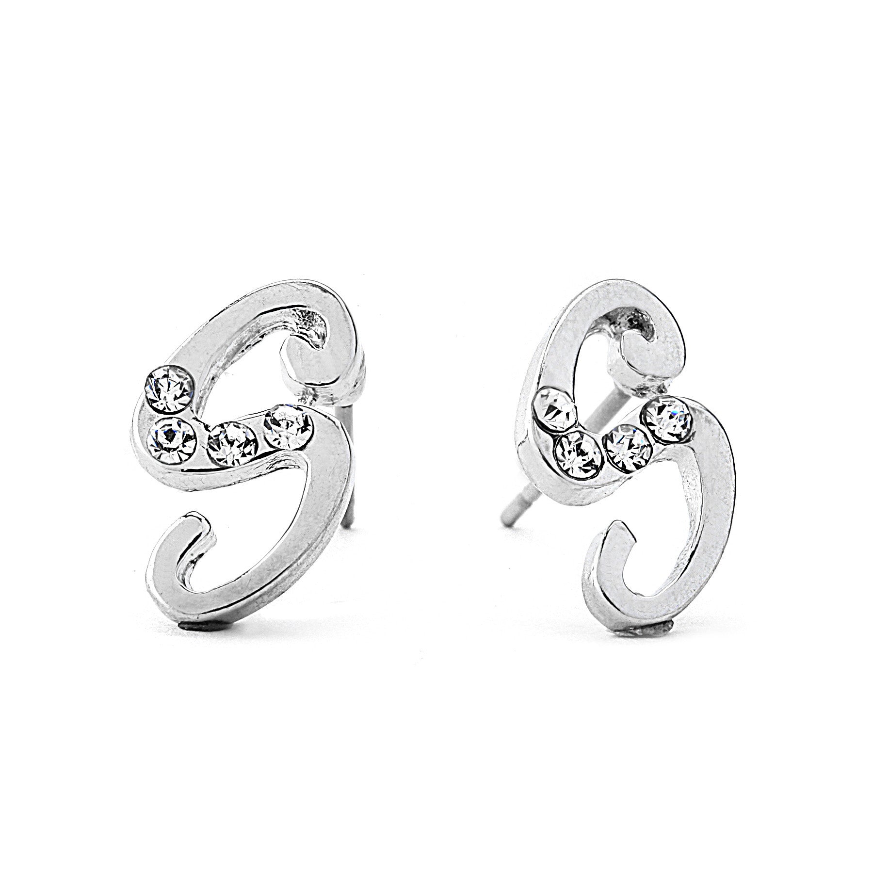 INITIAL EARRING - CZ Accents (S)