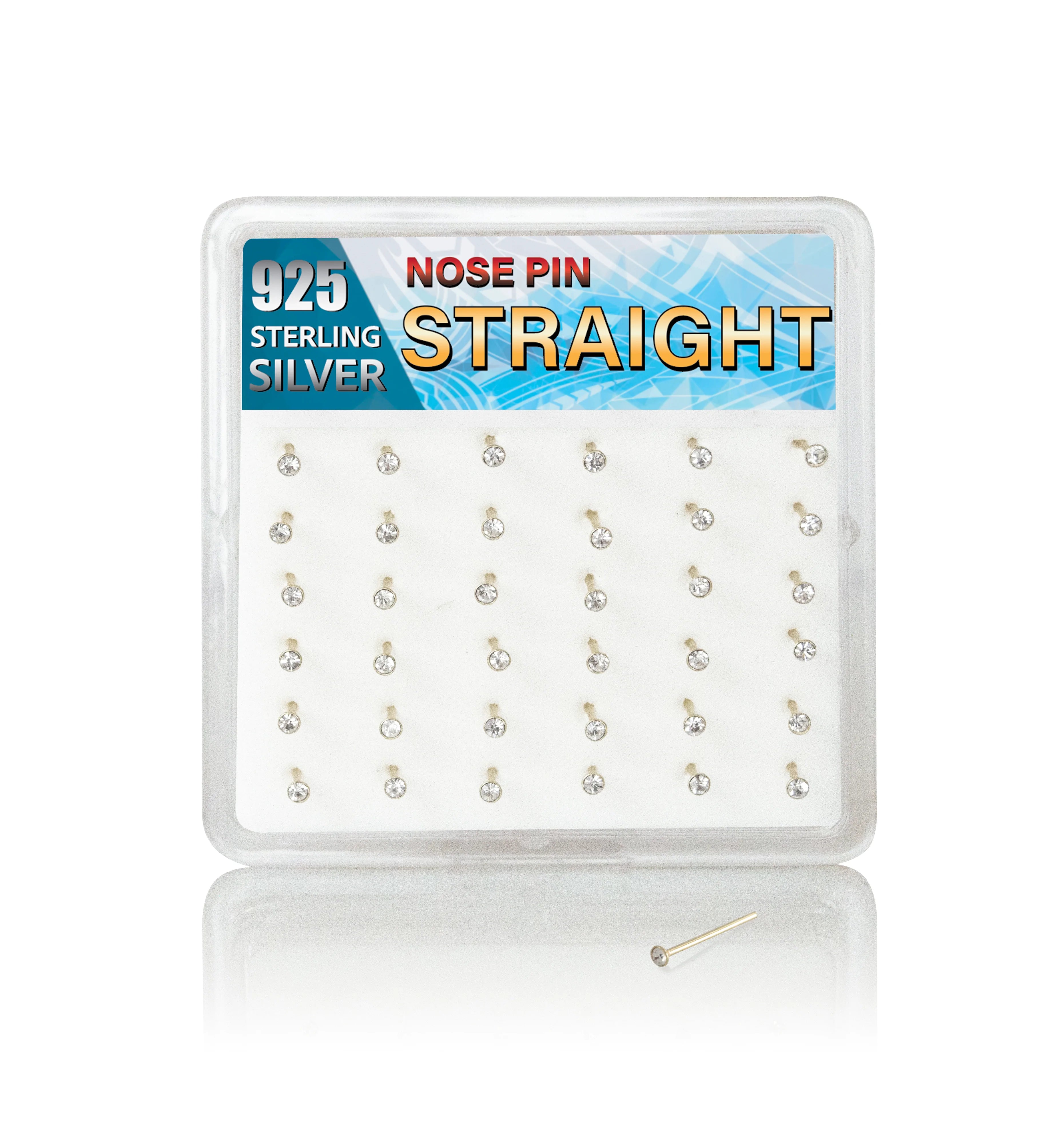 STRCL - Silver Straight Nose Pin
