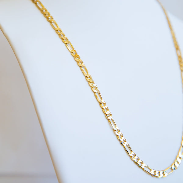 CHAIN NECKLACE - Figaro Dia Cut 18", 20", 24"